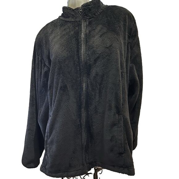 Women’s Made For Life Black Full Zip Thick Velour Lightweight Jacket 3X 26 28 - Picture 1 of 9